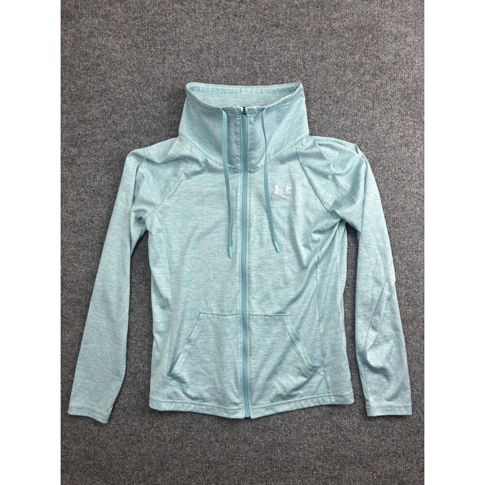 Under Armour HeatGear Jacket Womens XS Blue‎ Full Zip Lightweight Running Track